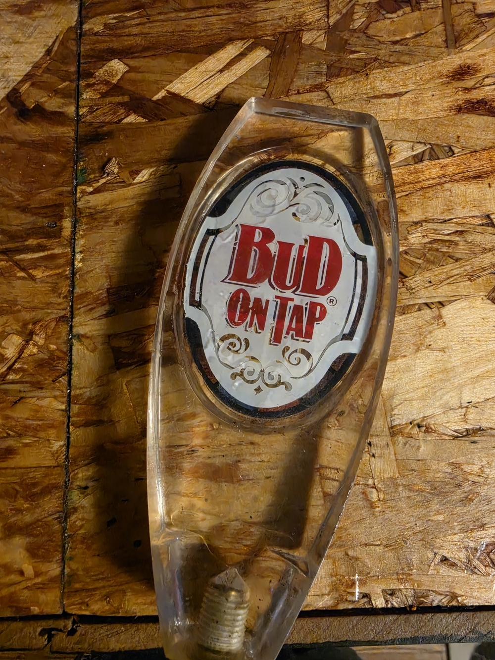 🍺 VINTAGE BUDWEISER “BUD ON TAP” ACRYLIC BEER TAP HANDLE 🍺